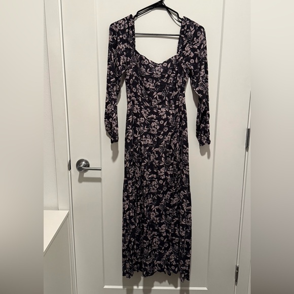 Vici Dresses & Skirts - Midi Floral Long Sleeve Dress with Slit and Square Neckline • Small